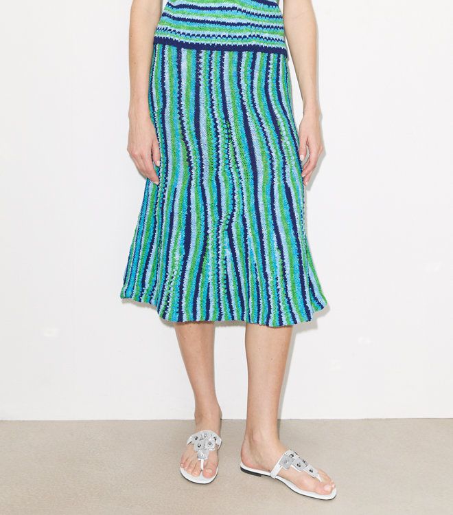 Tory Burch - Chân váy cotton kẻ sọc