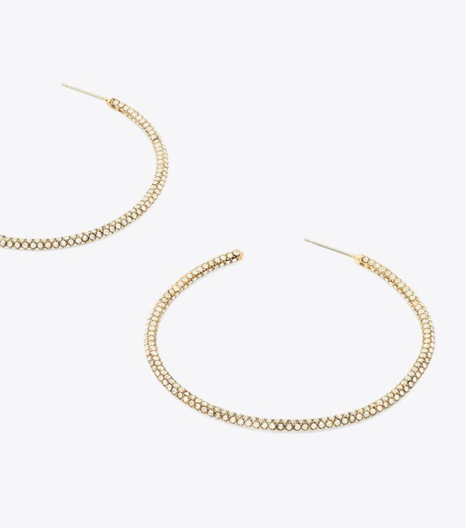 Tory Burch - Khuyên tai tròn Icon Pavé Hoop