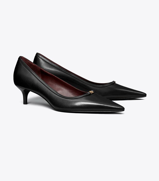 Double T Buckle Low-Heeled Pump