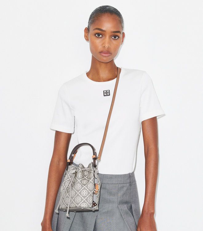 Túi bucket mini T Monogram Utility