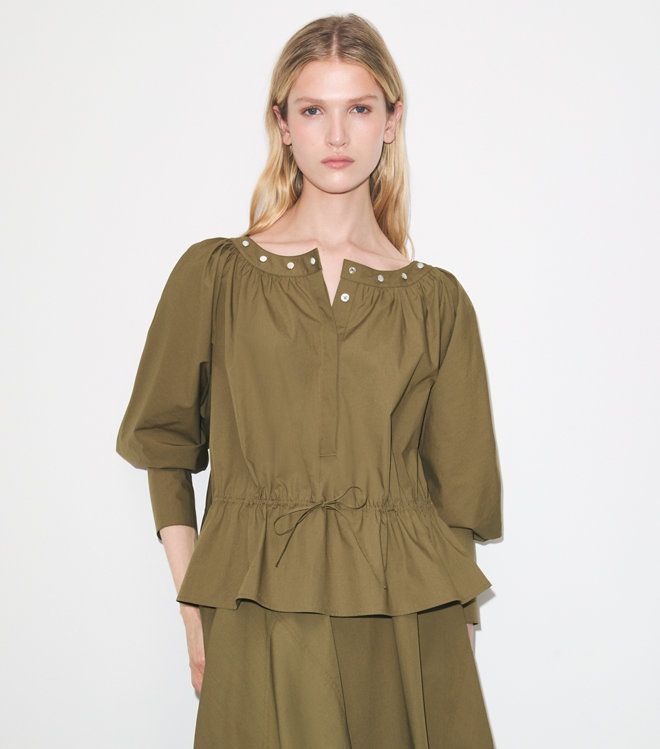 Tory Burch - Áo cotton rút eo