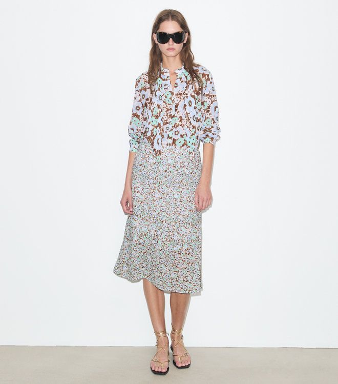 Tory Burch - Chân váy xếp ly Viscose