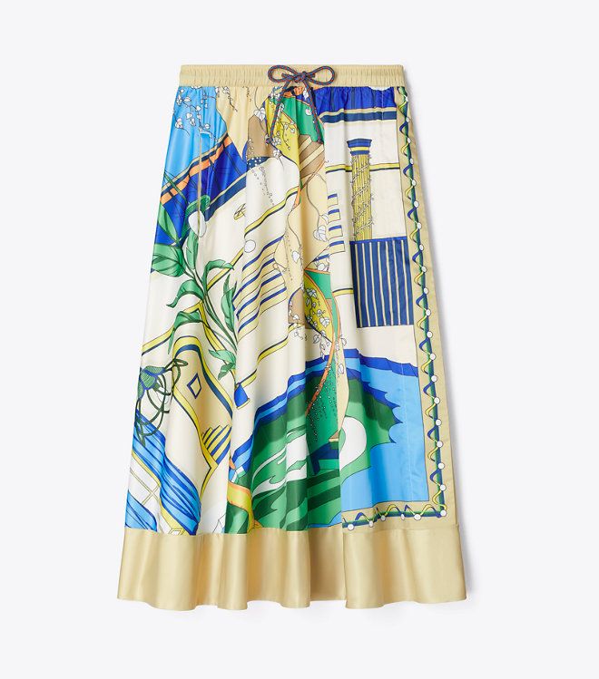 Tory Burch - Chân váy satin in họa tiết