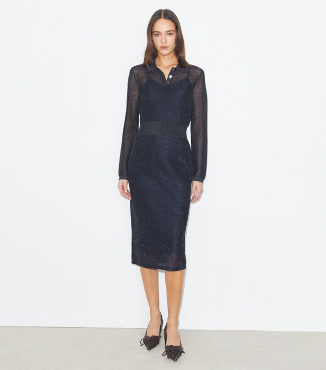 Tory Burch - Đầm Polo ánh kim
