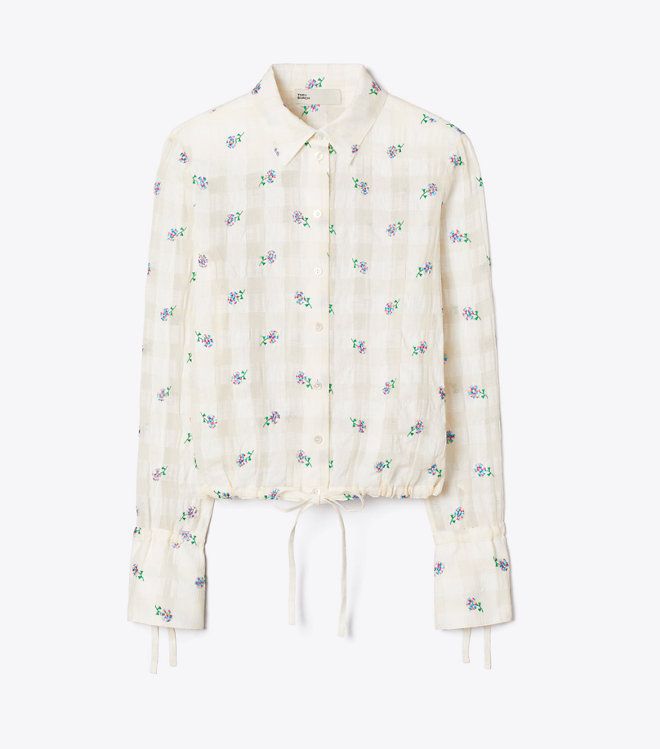 Tory Burch - Áo sơ mi vải linen thêu
