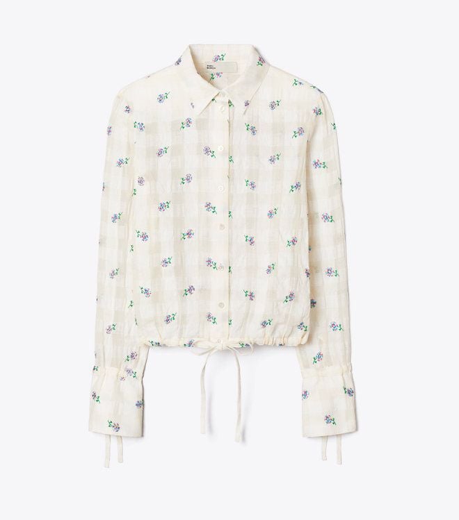Áo sơ mi vải linen thêu