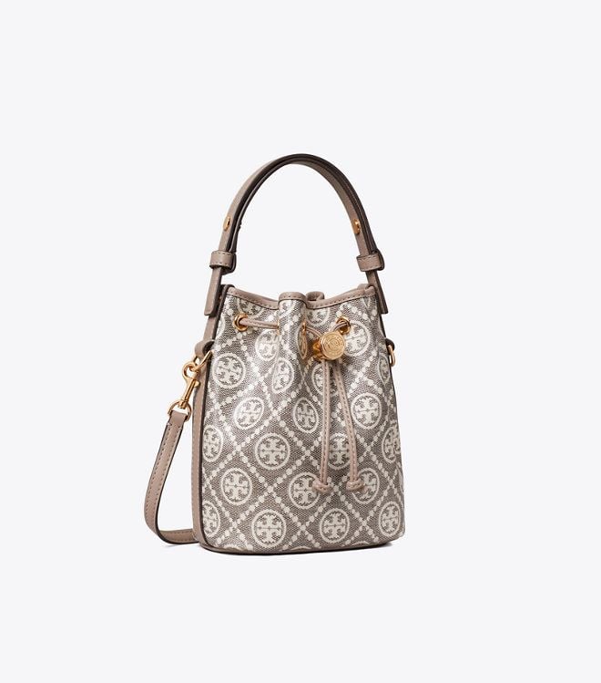 Túi jacquard bucket mini T Monogram