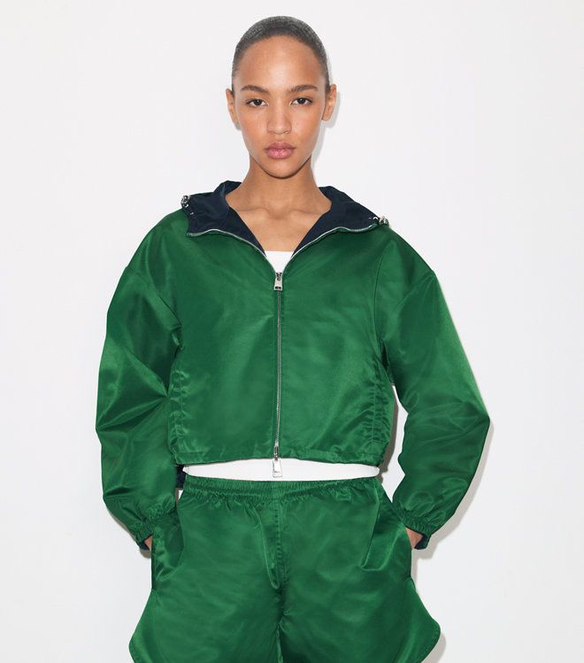 Tory Burch - Áo khoác nylon dáng cropped