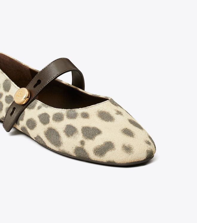 Tory Burch - Giày ballet Romy Mary Jane da lộn in họa tiết