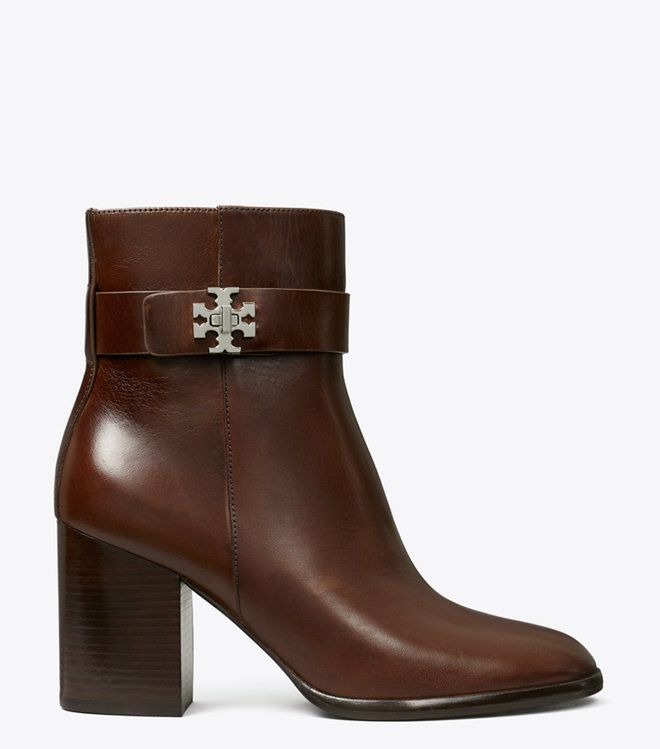 Tory Burch - Bốt cổ ngắn cao gót Turnlock