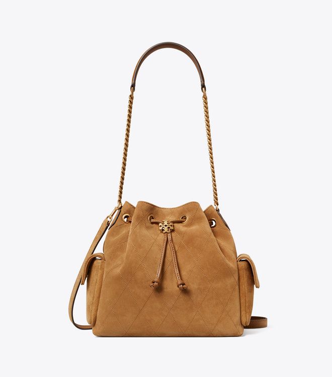 Túi Charlie Quilted Suede Drawstring