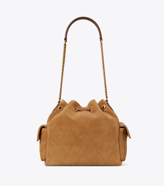 Túi Charlie Quilted Suede Drawstring