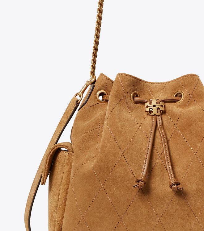 Túi Charlie Quilted Suede Drawstring
