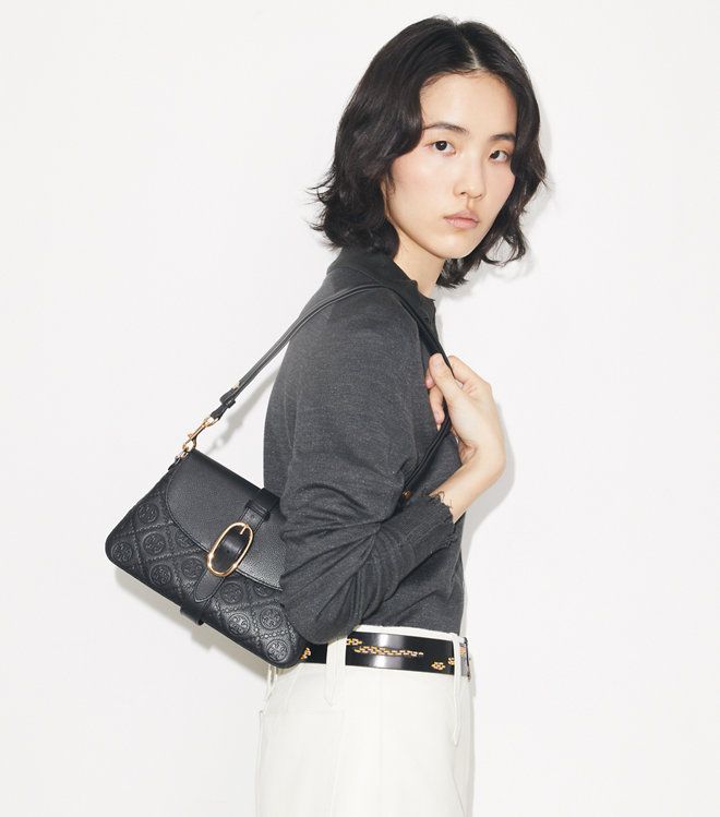 Tory Burch - Túi đeo vai T Monogram Pebbled Soft nhỏ