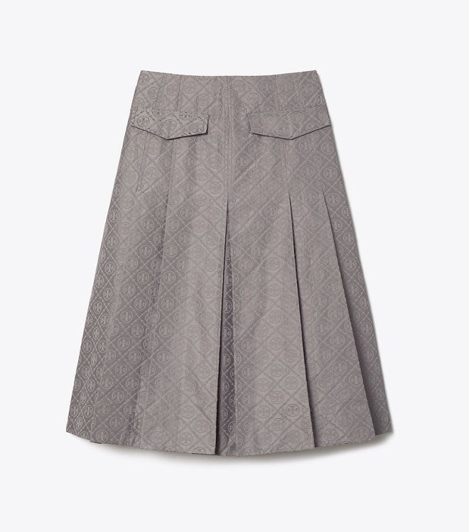 Chân váy xếp ly jacquard T Monogram