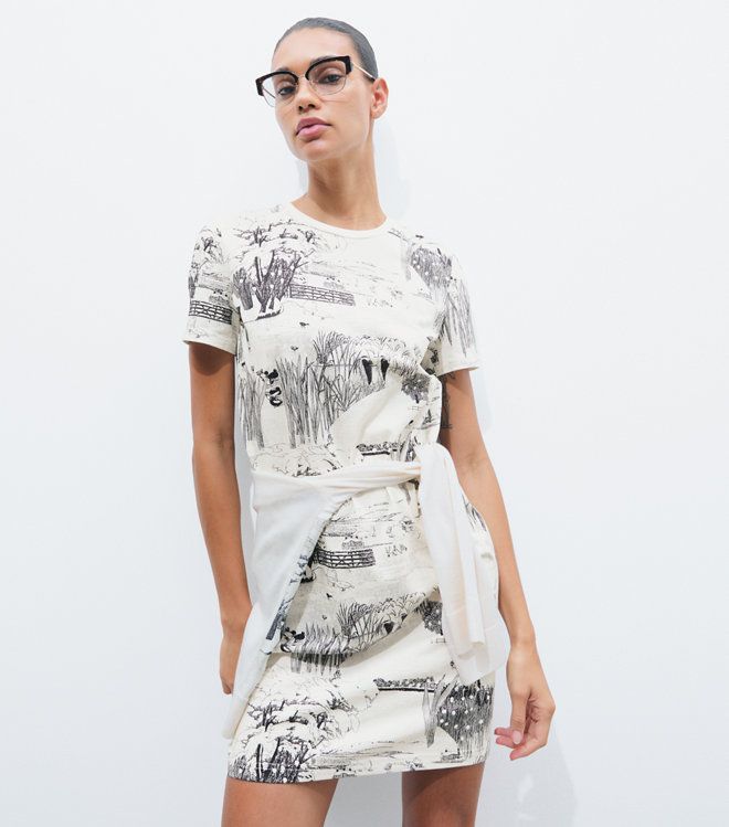 Váy Printed Cotton T-Shirt Dress