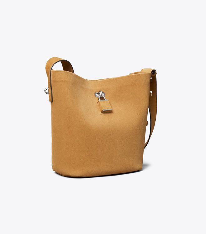 Túi bucket Lock Slim da lộn cỡ vừa