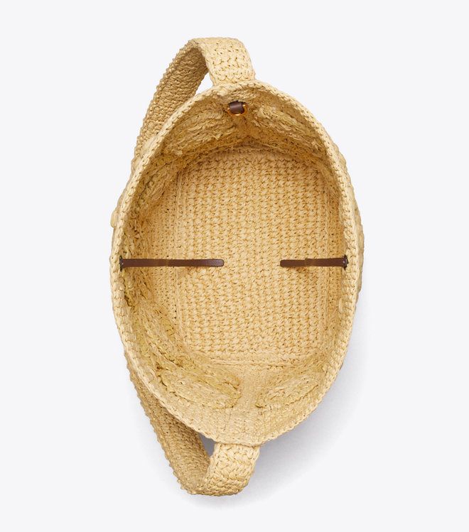 Tory Burch - Túi bucket Lock T Monogram Crochet