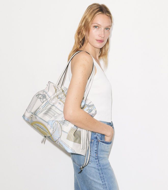 Tory Burch - Túi drawstring in họa tiết Ella