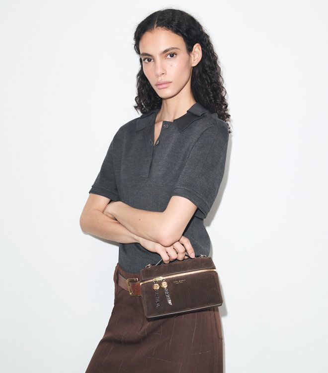 Tory Burch - Túi xách tay Romy Slim da lộn