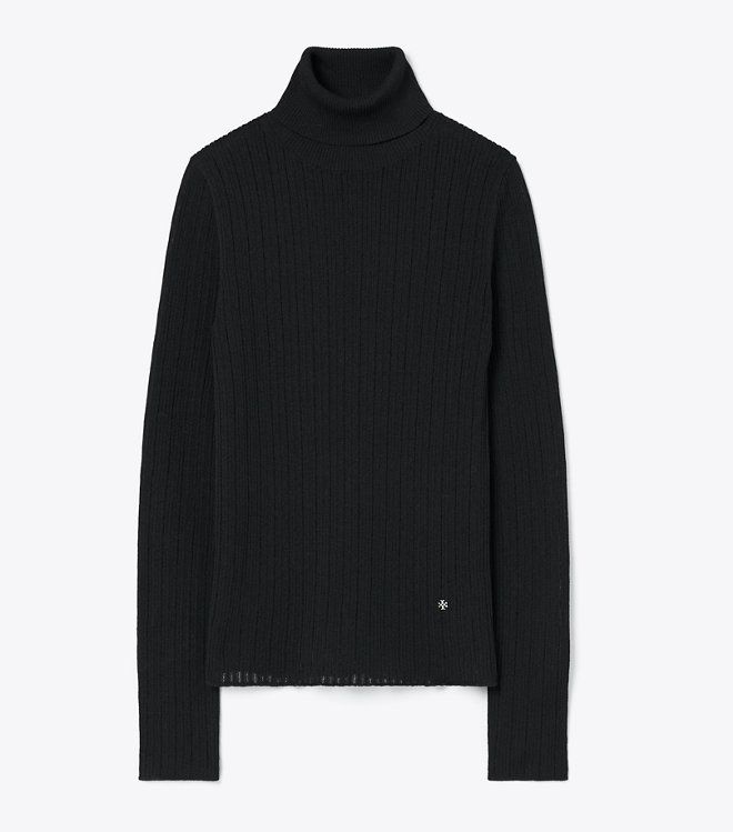 Áo Ribbed Cotton Linen Turtleneck