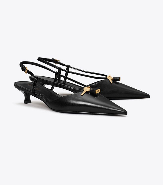 Giày slingback Lock gót thấp