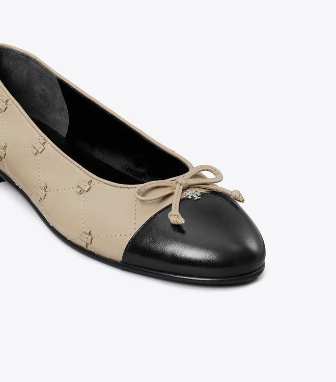 Giày ballet Bunny Knot phối mũi cap-toe
