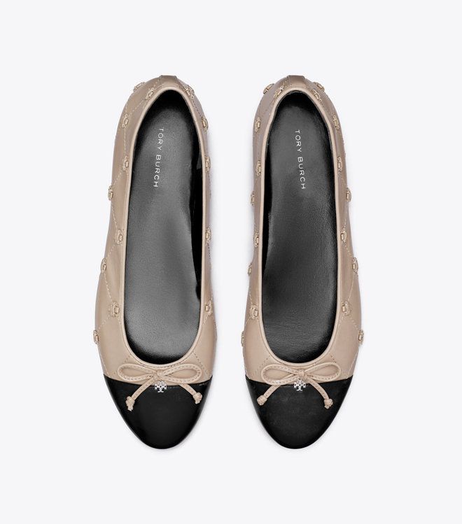 Giày ballet Bunny Knot phối mũi cap-toe