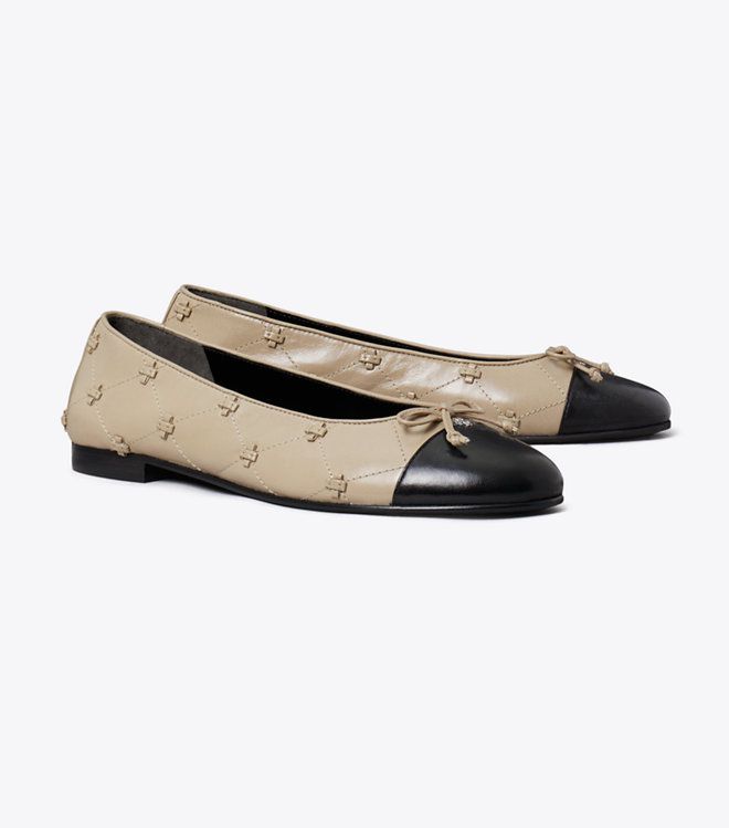 Giày ballet Bunny Knot phối mũi cap-toe