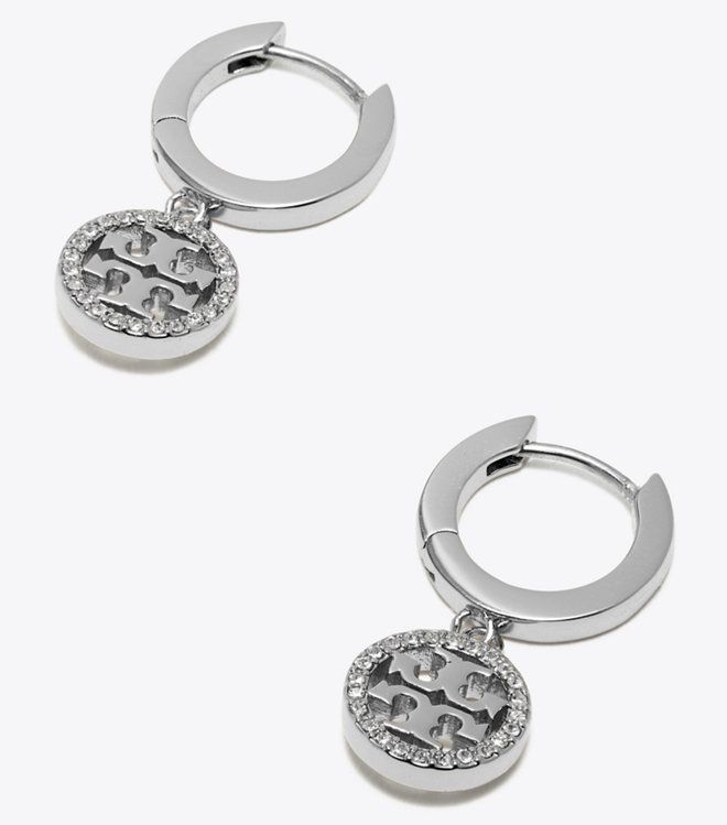 Tory Burch - Khuyên tai Icon Pavé Clip-On Hoop