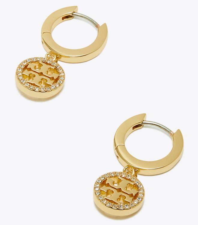 Tory Burch - Khuyên tai Icon Pavé Clip-On Hoop