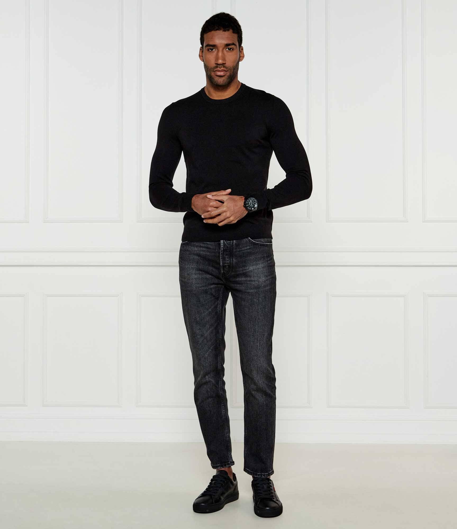 HUGO - Áo sweater dáng slim fit cổ tròn mềm mại