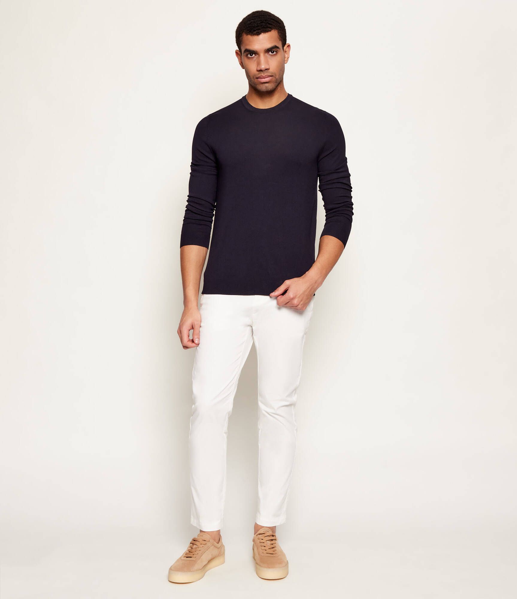 HUGO - Áo sweater dáng slim fit cổ tròn mềm mại