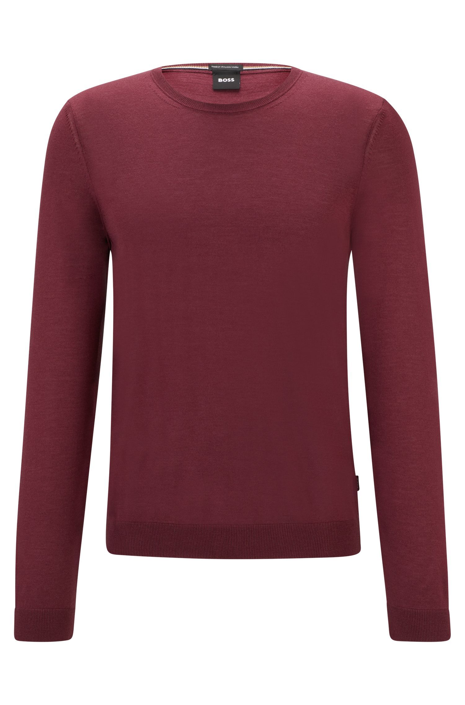 BOSS - Áo sweater slim-fit cổ tròn
