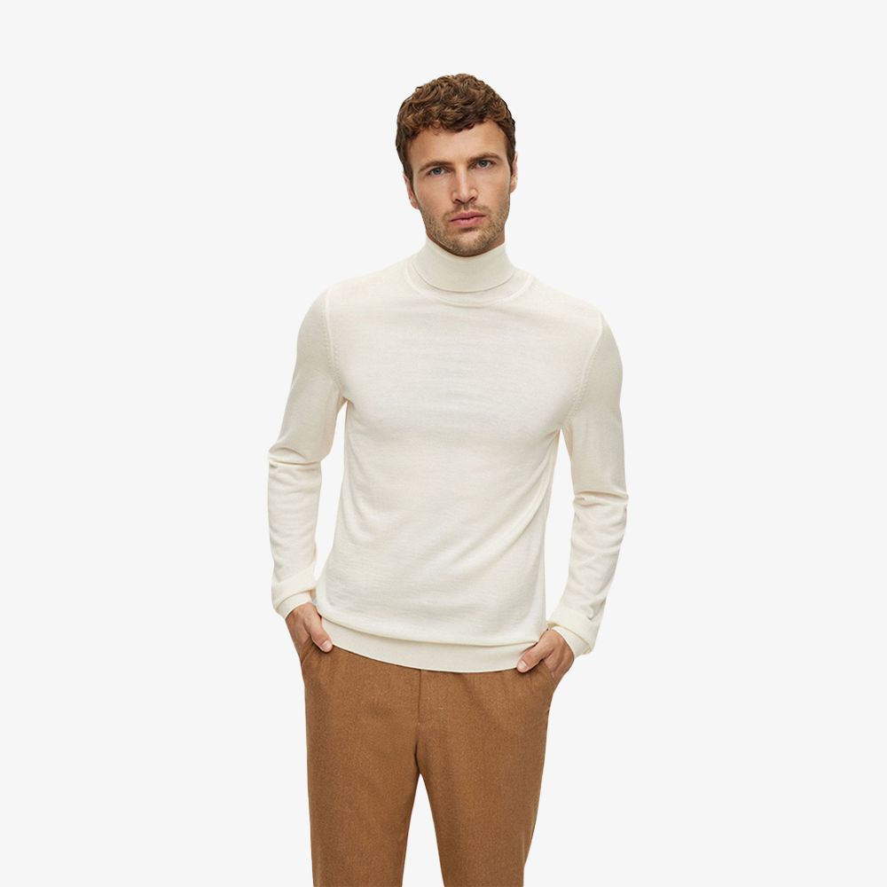 BOSS - Áo sweater dáng slim-fit