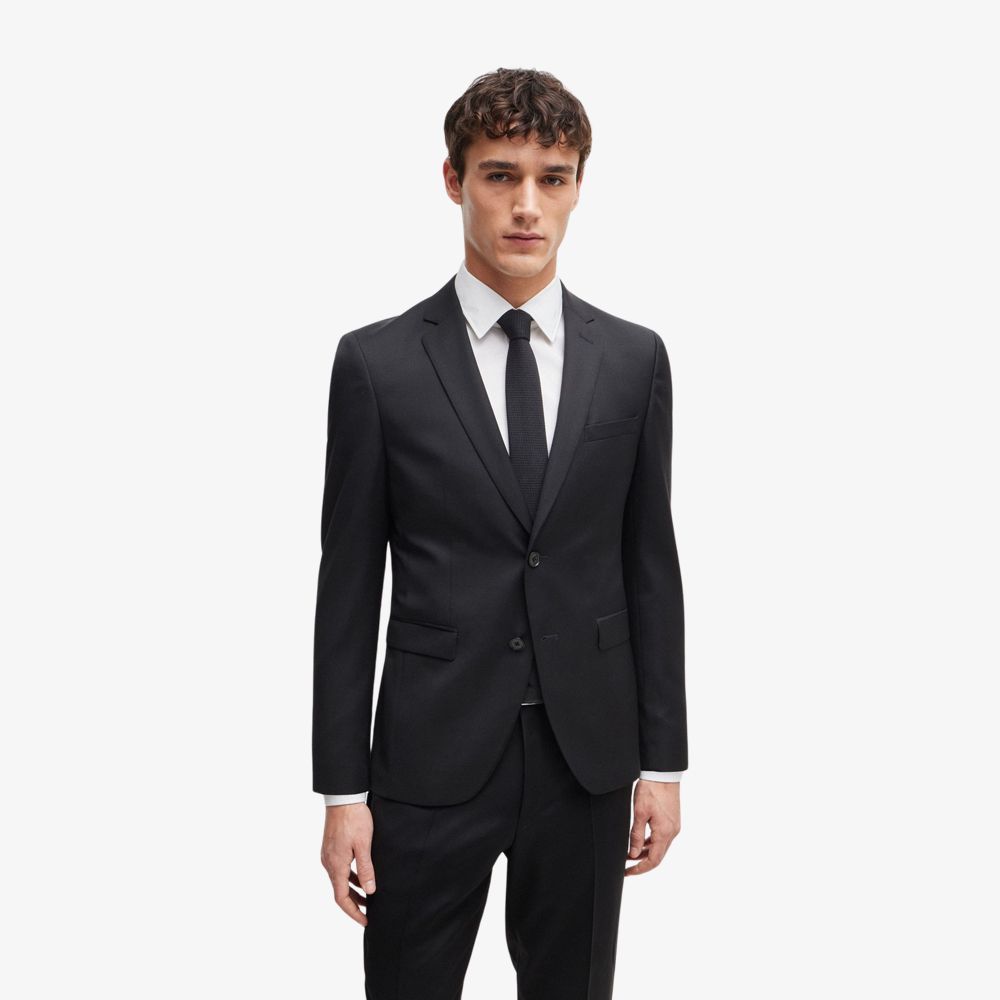 BOSS - Áo vest extra-slim-fit từ len nguyên chất