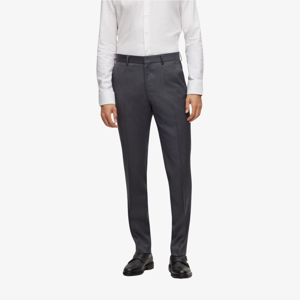 BOSS - Quần âu dáng regular fit vải len serge