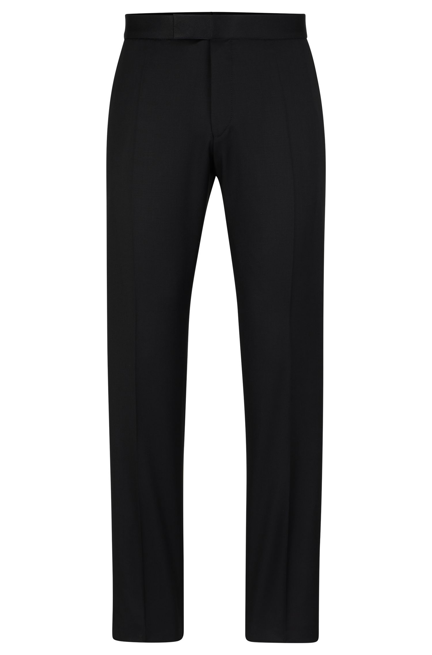 BOSS - Quần tuxedo dáng ôm slim fit vải len virgin serge