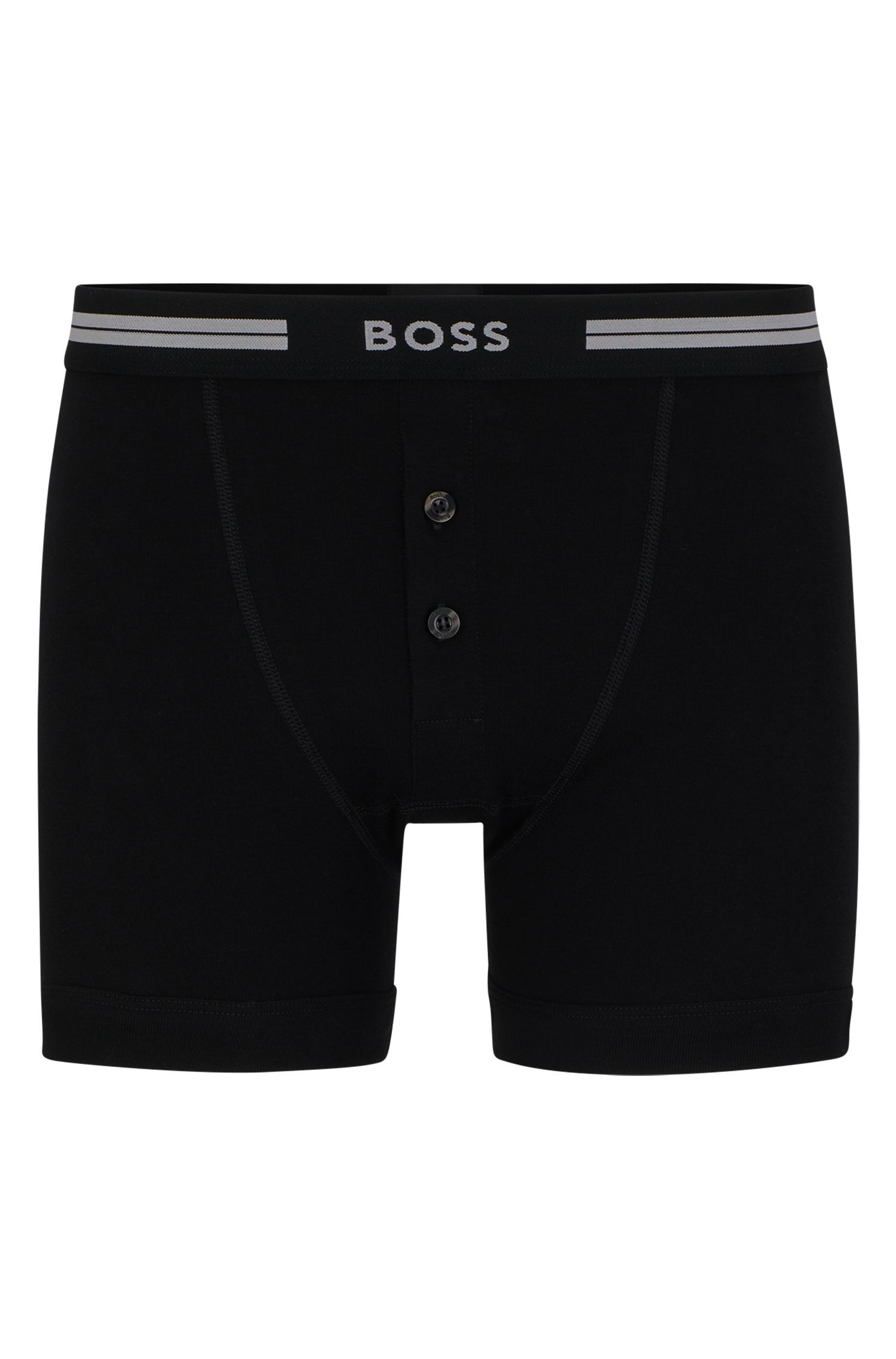 Quần lót dáng trunk cotton gân có logo