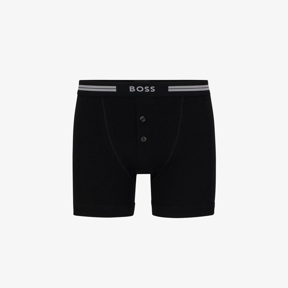 BOSS - Quần lót dáng trunk cotton gân có logo