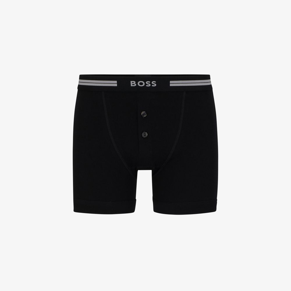 BOSS - Quần lót dáng trunk cotton gân có logo