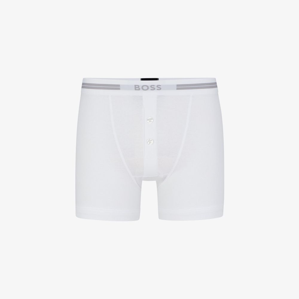 BOSS - Quần lót dáng trunk cotton gân có logo