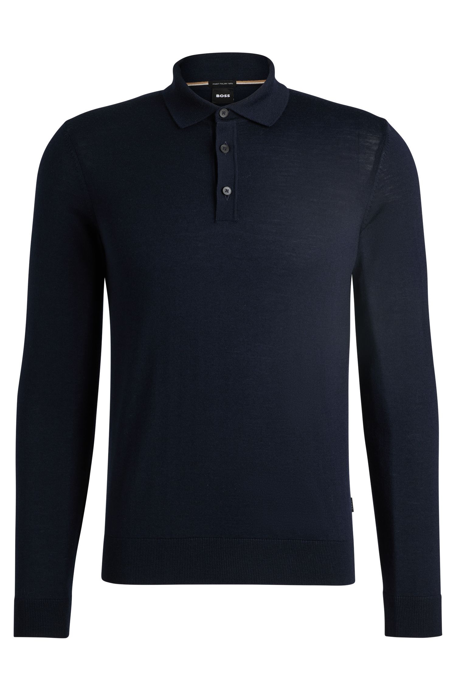 BOSS - Áo polo slim fit bằng len