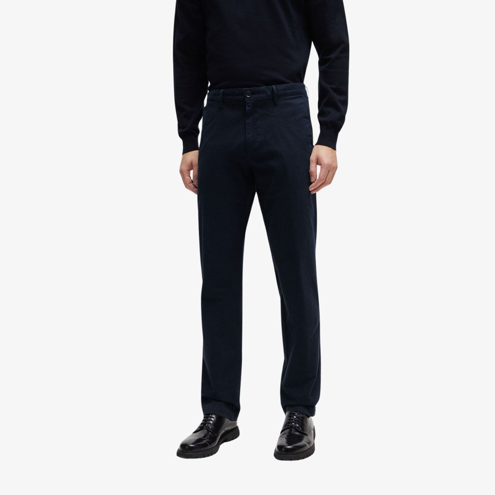BOSS - Quần chinos dáng regular fit vải gabardine cotton co giãn