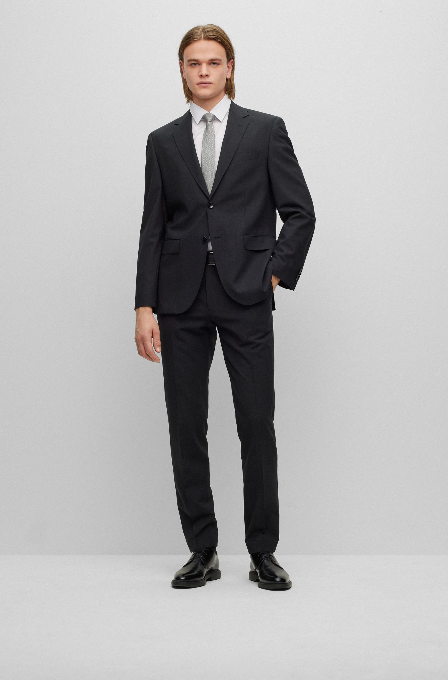 BOSS - Áo sơ mi dáng ôm slim fit với cổ kent