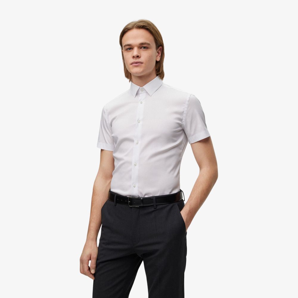 BOSS - Áo sơ mi dáng ôm slim fit với cổ kent