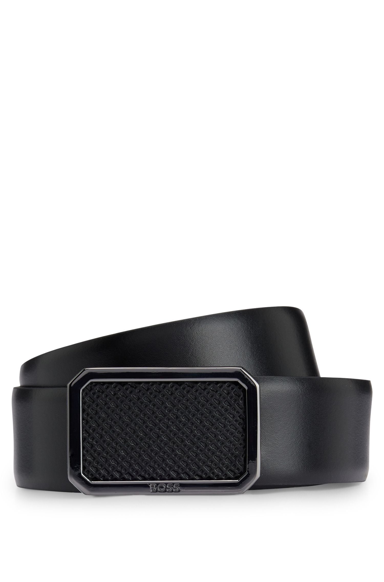 Thắt lưng da Ý họa tiết monogram