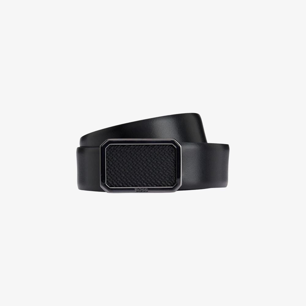 Thắt lưng da Ý họa tiết monogram