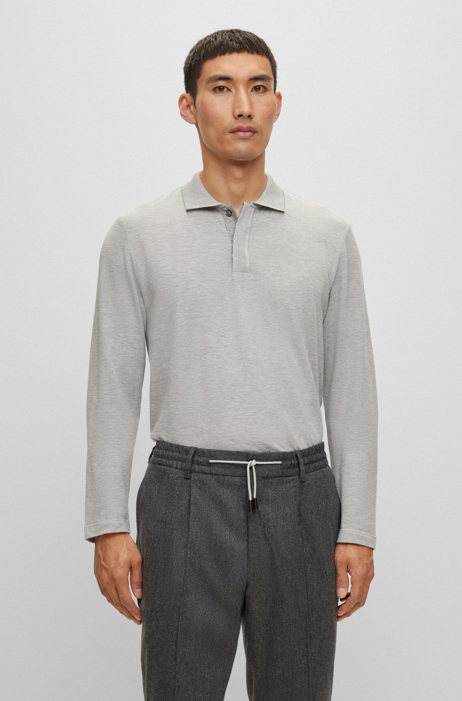 Áo polo regular-fit chất cotton và cashmere