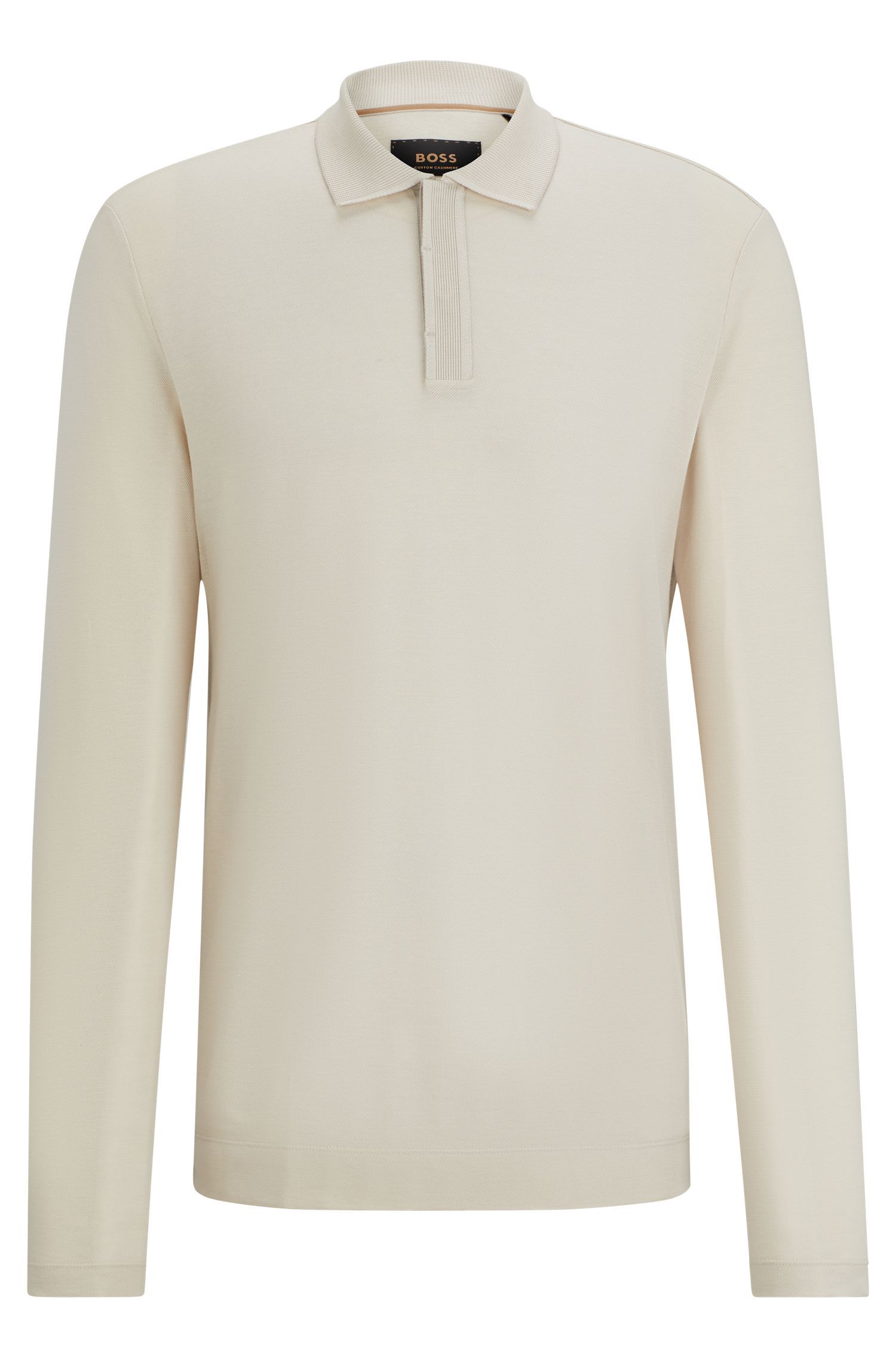 BOSS - Áo polo regular-fit chất cotton và cashmere